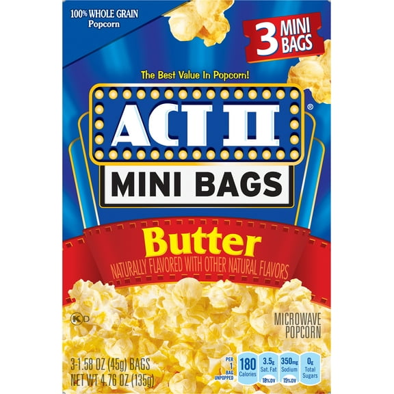 Act II Mini Bags Butter Popcorn - 3 CT