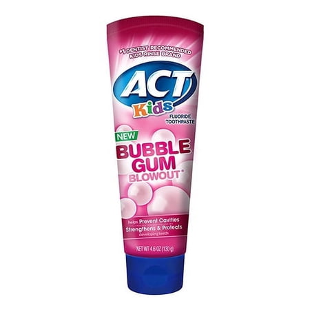 Act Kids Bubblegum Blowout Fluoride Toothpaste, 4.6 Oz
