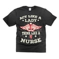 thumbnail image 1 of Act Like A Lady Think Like A Nurse Shirt Funny Nursing Shirts Nurse RN Shirt Gift For Women Nurse (3X-Large Black), 1 of 6