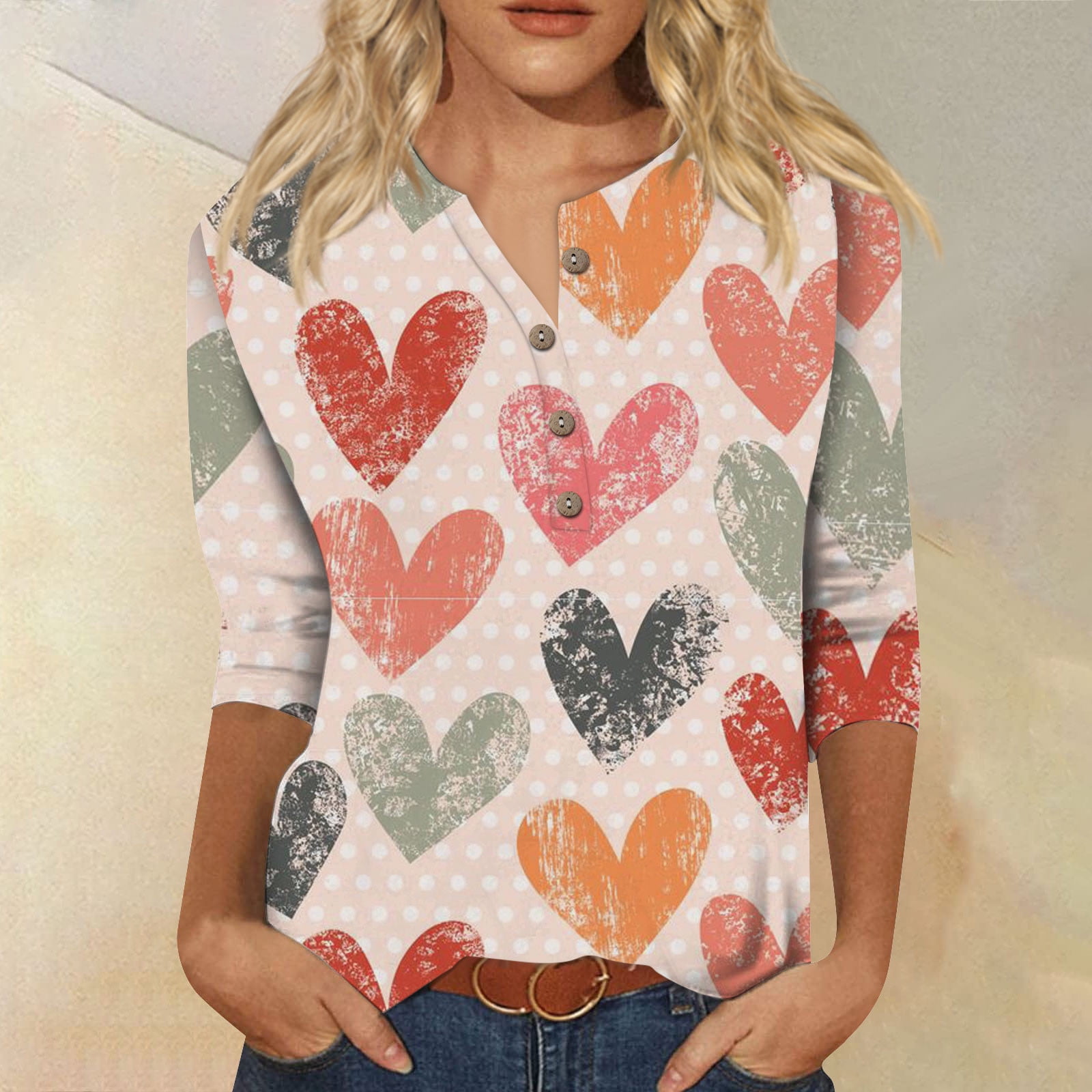 Act Now! Gomind Heart Sweater Women's Fashion Valentine's Day Printed ...