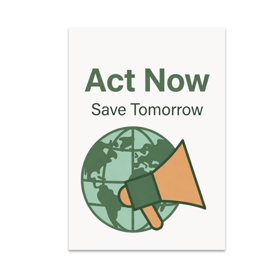 Act Now Save Tomorrow Climate Advocacy Art - Environmentalist - 13x19 Poster Print