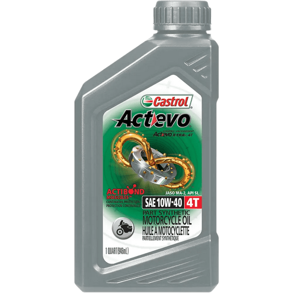 Act>evo 4T 10W-40 Part Synthetic Motorcycle Oil, 1 Quart, Case of 6