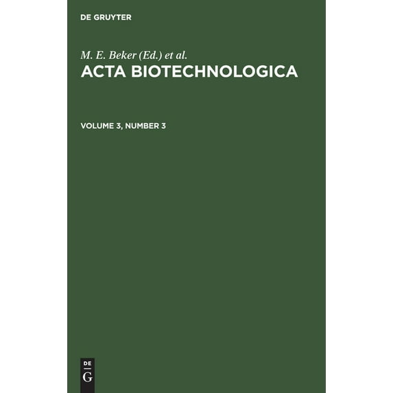 Acta Biotechnologica (Hardcover)