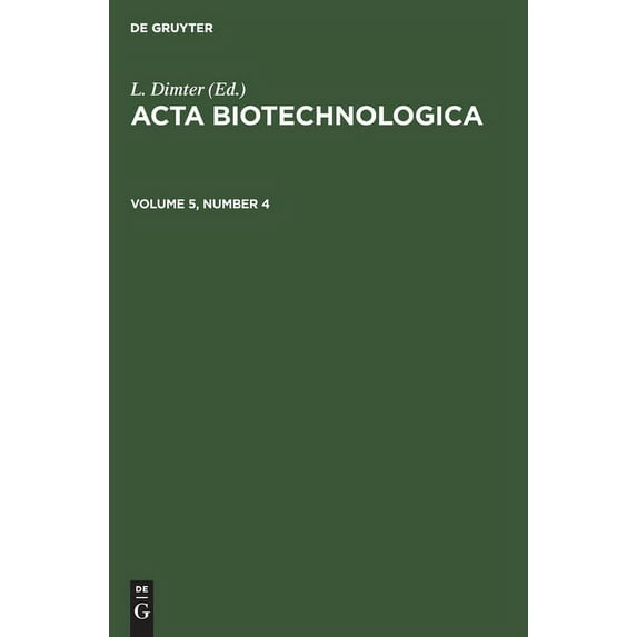 Acta Biotechnologica (Hardcover)