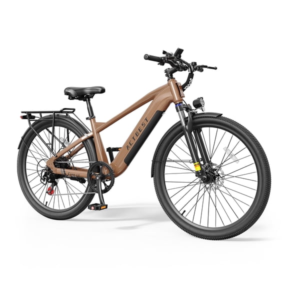 Actbest 26" Electric Bike for Adults, Peak 1200W, 500Wh Removable Battery, Torque Sensor Electric Bicycles, Front Suspension,Lightweight Ebike, 7-Speed, Cruiser Ebike for Woman