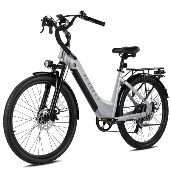 Actbest 26" Electric Bike for Woman, Peak 1200W, 500Wh Removable Battery, 3 Riding Modes, 48V 10.4Ah, Front Suspension, 7-Speed, Cruise Ebike for Adults, Electric Bicycles