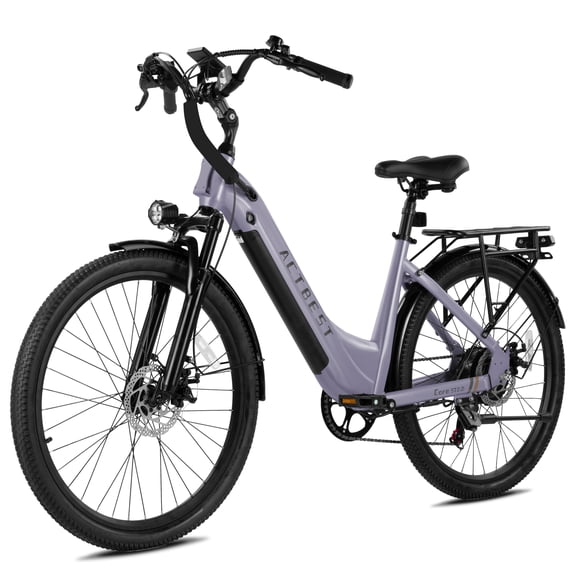 Actbest 26" Electric Bike for Woman, Peak 1200W, 500Wh Removable Battery, 3 Riding Modes, 48V 10.4Ah, Front Suspension, 7-Speed, Cruise Ebike for Adults, Electric Bicycles