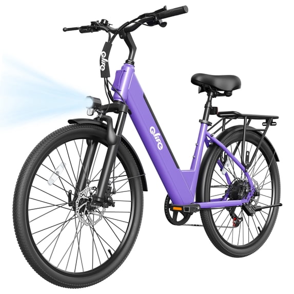 Actbest 26" Electric Bike for Woman, 500W Powerful Motor, 48V 7.8Ah Battery, 7-Speed, Front Suspension, LCD Display, Wide Saddle, Mountain E-Bike for Adults