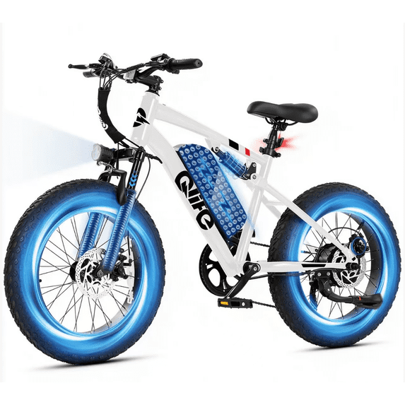 Actbest 20"x4.0" Electric Fat Tire Bike for Adults, 500W Motor 20 MPH, 48V 10.4Ah Battery, 7 Speed, E-Mountain Bike for Man Teen