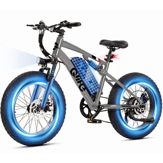 Actbest 20"x4.0" Electric Fat Tire Bike for Adults, 500W Motor 20 MPH, 48V 10.4Ah Battery, 7 Speed, E-Mountain Bike for Man Teen