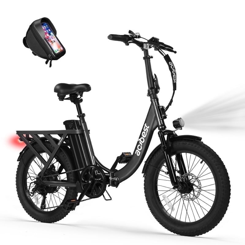 Actbest Blaze Electric Bike for Adults/Teens, 16" Fat Tire Ebike Peak 1200W 55 Miles 25Mph Full Suspension Electric Motorcycle, Black & Red