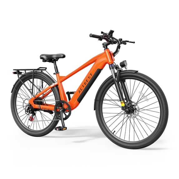 Actbest Core 2.0 26" Electric Bike for Adults, 500W Motor, 48V 10.4Ah, 500Wh Removable Battery, Cadence Sensor, Front Suspension,Lightweight Ebike, 7-Speed, Cruiser Ebike for Woman
