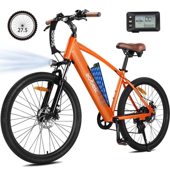Actbest Core Electric Bike for Adults, 27.5" Step Thru Electric Bicycle, Peak 750W Brushless Motor, 48V Removable Battery, up to 20MPH Cruiser Ebike with 7-Speed (Orange)
