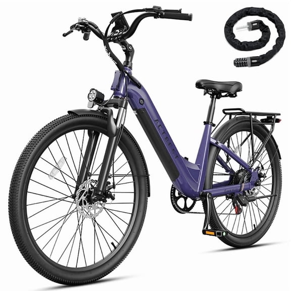 Actbest Core ST 2.0 Electric Bike for Adults,500W (Peak 1200W)Motor Ebike,Up to 55Miles,Max 28MPH E Bicycle,7-Speed with Free Lock,(Purple)