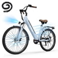 thumbnail image 1 of Actbest Core-Swept Step Thru Electric Bike for Adults, 26" Electric Bicycle with Peak 749W Brushless Motor, 36V/13Ah Built-in Battery, 7 Speed Front Shock Ebike (Blue) with Lock, 1 of 4