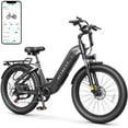 thumbnail image 1 of Actbest Cozy Electric Bike for Adults, 750W Motor 48V 15.6AH Removable Battery,7 Speed,Front Suspension, Wide Saddle, 24"x3.0" Fat Tire E-Mountain Bicycle, APP Control, 1 of 7