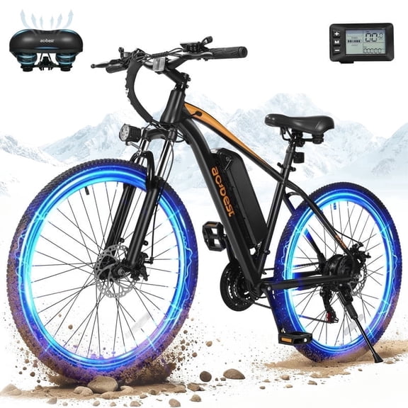 Electric Bike for Adults, 1200W Peak Mountain Ebike, 27.5" Adult Electric Bicycle with 48V Removable Battery, 21 Speed, Black