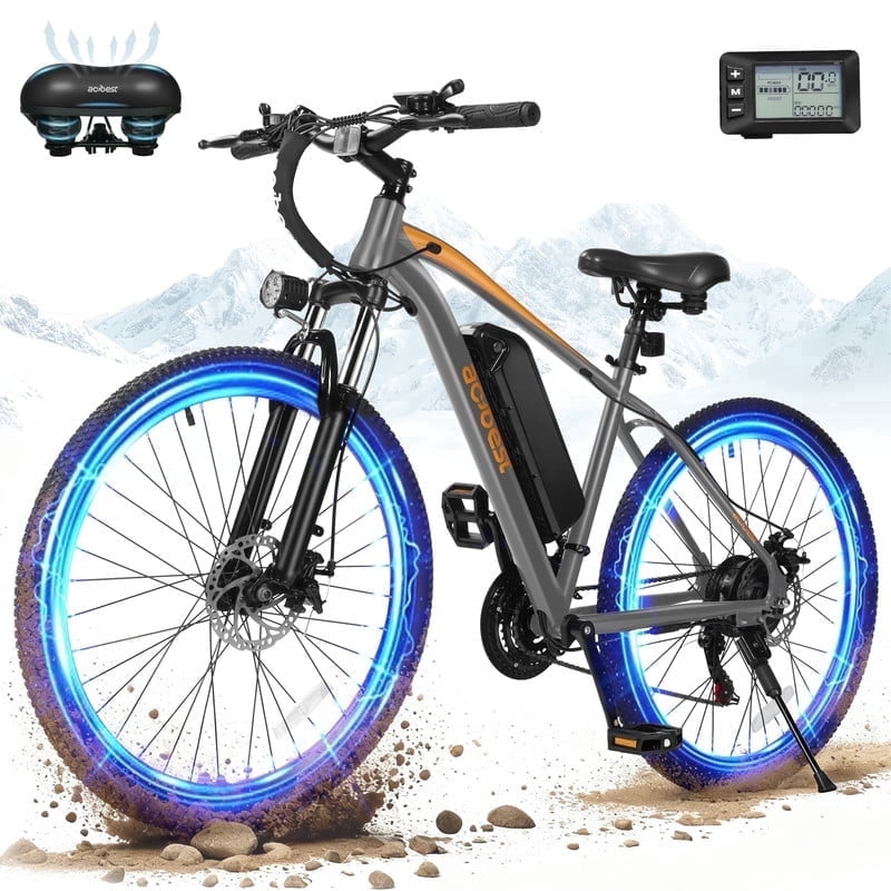 Electric Bike for Adults, 1200W Peak Mountain Ebike, 27.5" Adult Electric Bicycle with 48V Removable Battery, 21 Speed, Grey