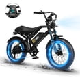 thumbnail image 1 of Electric Bike for Adults, 1500W Peak 28 MPH 20" Fat Tires Electric Bicycle with Dual Suspension & Brakes Motorcycle, E-Bike Black, 1 of 8