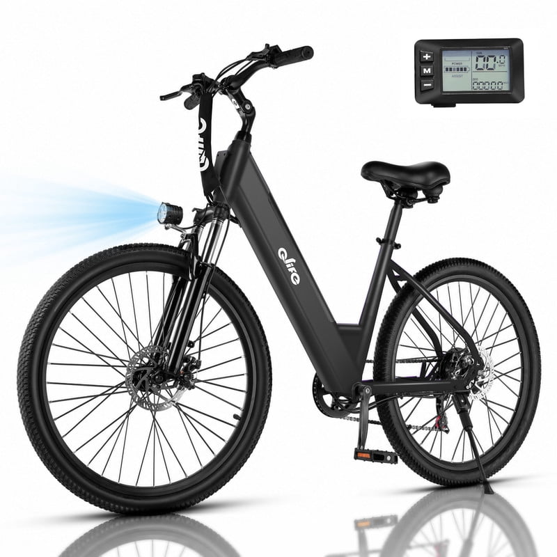 Electric Bike for Adults, Ebike Peak 750W Motor, 20MPH 36V Electric Mountain Bike with 7 Speed, electric bicycles,black