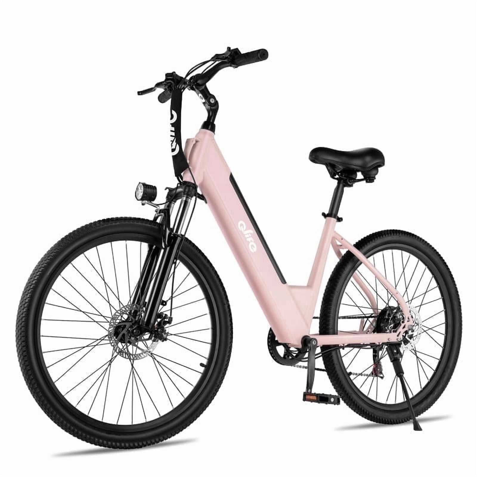 Electric Bike for Adults, Ebike Peak 750W Motor, 20MPH 36V Electric Mountain Bike with 7 Speed, electric bicycles,pink