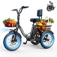 thumbnail image 1 of Actbest Electric Tricycle for Adults, 18" Folding Electric Trike, Peak 700W Motor 48V 10.4AH Etrike, 18MPH Up to 55 Miles 3-Wheel Electric Bike Grey, 1 of 9