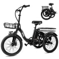 thumbnail image 1 of Electric Tricycle for Adults, Peak 750W Brushless Motor Folding Trike Ebike, 3 Wheel Electric Bicycle, Up to 50 Miles ETrike Black, 1 of 6