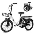 thumbnail image 1 of Electric Tricycle for Adults, Peak 750W Brushless Motor Folding Trike Ebike, 3 Wheel Electric Bicycle, Up to 50 Miles ETrike White, 1 of 5