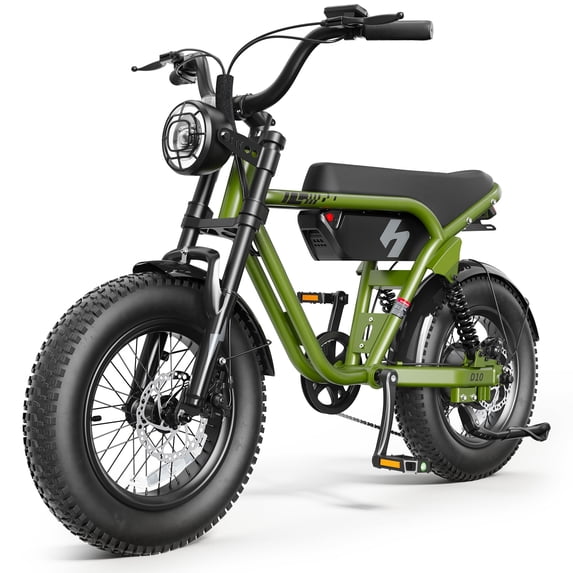 Actbest Fat Tire Electric Bicycle, 16"x 4.0" Fat Tire Ebike, 750W 48V 10.4Ah 25MPH Full Suspension, Electric Bike for Adults