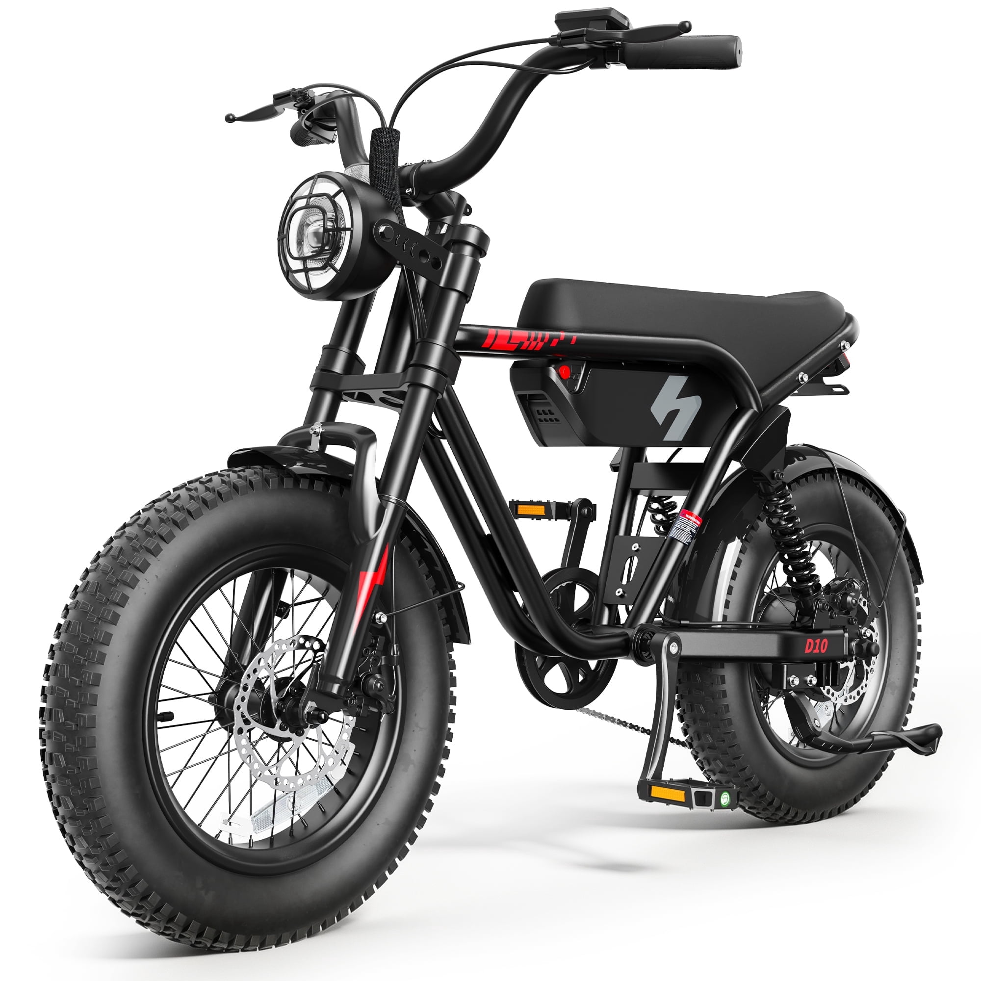 Actbest Fat Tire Electric Bicycle, 16"x 4.0" Fat Tire Ebike, 750W 48V 13Ah 25MPH Full Suspension, Electric Bike for Adults