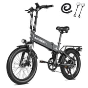 Actbest Summit Folding Electric Bike for Adults, 20" Fat Tires Ebike, 500W Motor, 48V 12AH, 7 Speed Electric Bicycle, 25MPH, Dual Suspension
