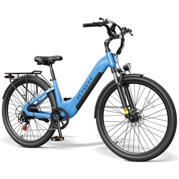 Actbest Core ST 26" Electric Bike for Woman, 500W Motor, 48V 10.4Ah Battery, 7-Speed, Front Suspension, LCD Display, Wide Saddle, Mountain E-Bike for Adults, Candy Colors
