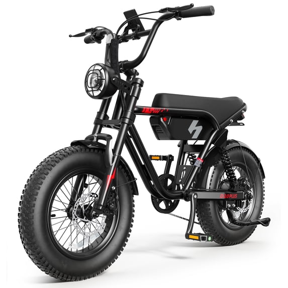 Actbest Blaze Plus Electric Bike for Adults, 16''x 4.0" Retro Fat Tire Ebike, Peak 750W 20-70 Miles 48V 15.6Ah Full Suspension, Fat Tire Electric Bicycle