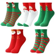 Actgleam 5 Pairs Christmas Socks Kids Boys Girls Colourful Funny Cotton Soft Warm Socks Christmas Gift 4-6T