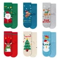 thumbnail image 1 of Actgleam Toddler Girls Boys Christmas Socks 6 Pairs Colorful Warm Stockings Christmas Gift Cute Holiday Socks,1-3T, 1 of 10