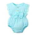 thumbnail image 1 of Actgleam Baby Girl Lace Ruffled Sleeveless Romper Summer Cotton casual Cute Jumpsuit,Blue,0-3M, 1 of 6