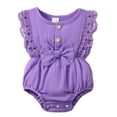 thumbnail image 1 of Actgleam Baby Girl Lace Ruffled Sleeveless Romper Summer Cotton casual Cute Jumpsuit,Purple,12-18M, 1 of 6