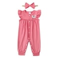 thumbnail image 1 of Actgleam Baby Girl Romper Ruffle Sleeveless Animal Print Cute Jumpsuit,Pink,6-9M, 1 of 13