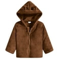 thumbnail image 1 of Actgleam Baby Girls Fleece Jacket Zipper up Hooded Jacket Coat with Cute Ears Hat,Brown,12-18Months, 1 of 7