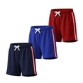 thumbnail image 1 of Actgleam Boys 3-Pack Athletic Shorts Kids Striped Active Running Shorts with Elastic Waist,Size 6-13Y, 1 of 6
