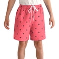 thumbnail image 1 of Actgleam Boys Swim Trunks Swim Shorts with Compression Liner Bathing Suit Swimsuit for 7 Year,Pink Anchor, 1 of 13