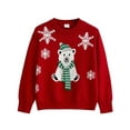 thumbnail image 1 of Actgleam Girls Christmas Sweaters Holiday Winter Boys Long Sleeve Crewneck Pullover Knit Tops,6-7Year, 1 of 9