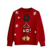 ACTGLEAM Boys Christmas Sweaters Holiday Winter Girls Long Sleeve Crewneck Pullover Knit Tops,9-10Year