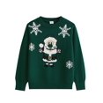 thumbnail image 1 of Actgleam Girls Christmas Sweaters Holiday Winter Boys Long Sleeve Crewneck Pullover Knit Tops,6-7Year, 1 of 8