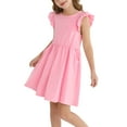 thumbnail image 1 of Actgleam Girls Dresses Ruffle Sleeveless A-Line Cute Summer Dresses with Pockets,Pink,11-12Y, 1 of 13