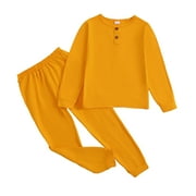 ACTGLEAM Girls Long Sleeves Pajamas Set Loose-fit Kids Sleepwear Pants,Christmas Pink,9-10Years