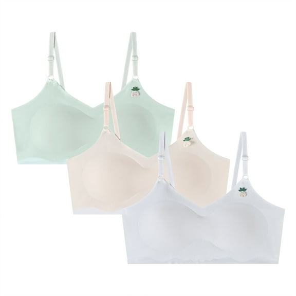 Actgleam Girls Training Bra 3 Pack Cotton Sports Seamless Cami for Teens 10-14 Adjustable Straps Removable Padding