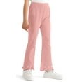 thumbnail image 1 of Actgleam Girls Pants Ribbed Bell Bottoms Trousers for Girl Flare Pants,Pink,6-12Years, 1 of 11