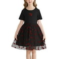 thumbnail image 1 of Actgleam Girls Party dresses Summer Short Sleeve Casual Cute Dresses,Black,6-7Years, 1 of 8