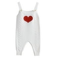 thumbnail image 1 of Actgleam Newborn Baby Girl Boy Sweater Romper Knit Overalls Pants,White,0-3 Months, 1 of 9